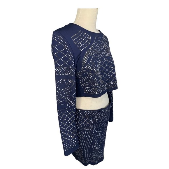 Mea Meor 2 Piece Studded Skirt Set Blue Size M EUC - Picture 9 of 13